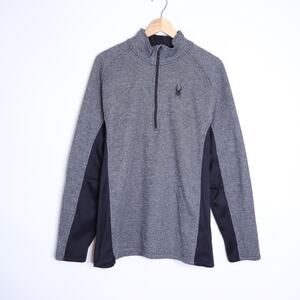 SPYDER Outbound Half Zip Pullover Sweater Gray and Black Long Sleeve Men's 2XL